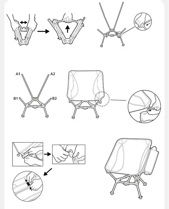 Крісло складане Naturehike Clamshell 001 Triangle Folding Moon Chair Чорний - фото 2