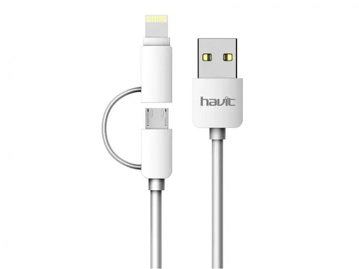 Кабель HAVIT HV-CB610X Micro USB + Lightning 1м, White HAVIT (24033-000)