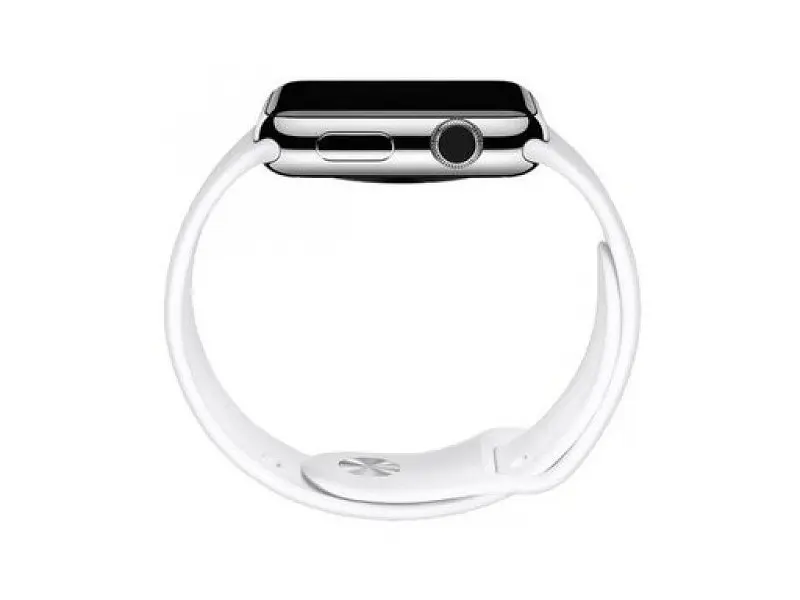 Смарт-годинник Apple Watch 42mm Stainless Steel Case with White Sport Band (MJ3V2) - фото 2