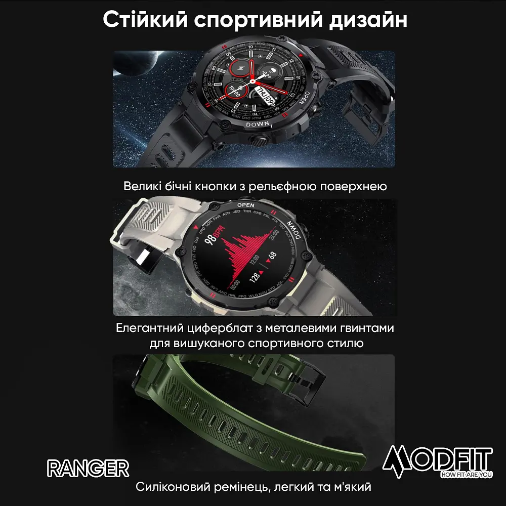 Наручные часы мужские Ranger Grey 36 мм. Modfit acs0029723 - фото 4