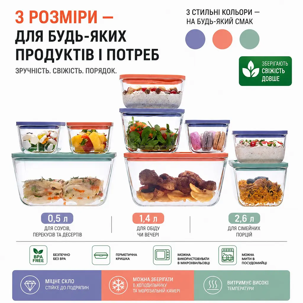 Набір з 4-х предметів (3 вакуумних контейнерів Viva та ручний вакуумний насос), лососевий (131200) - фото 14