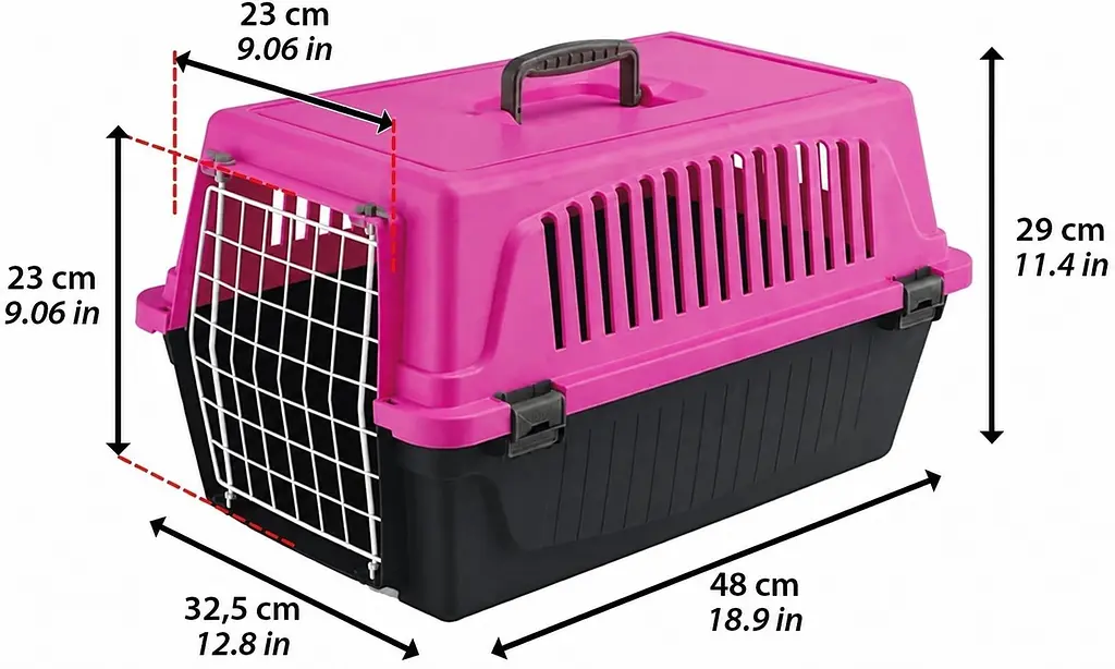 Переноска для собак та котів Ferplast Atlas 10 FLUO рожево-чорна до 5 кг 48x32.5x29 см 73007199IO - фото 2