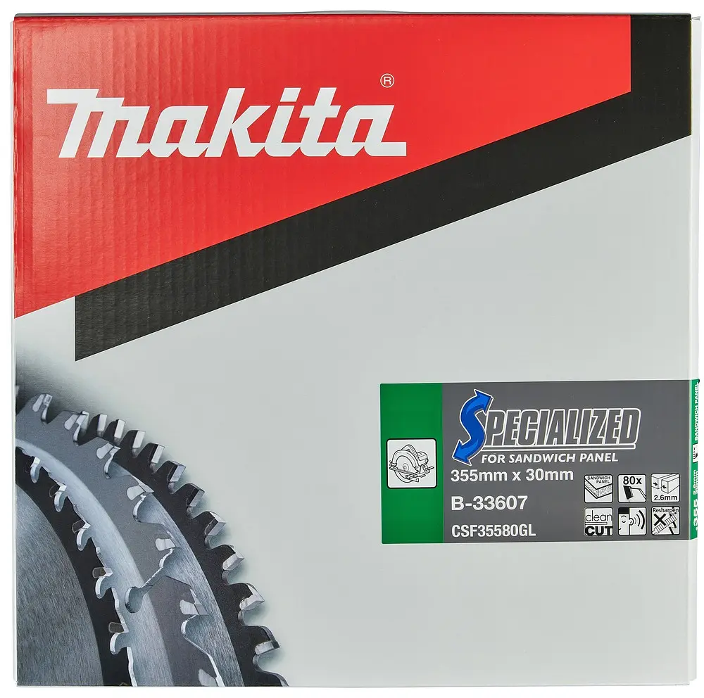 Диск пиляльний для сендвіч панелей 355х30 мм 80T Makita Specialized B-33607 - фото 2