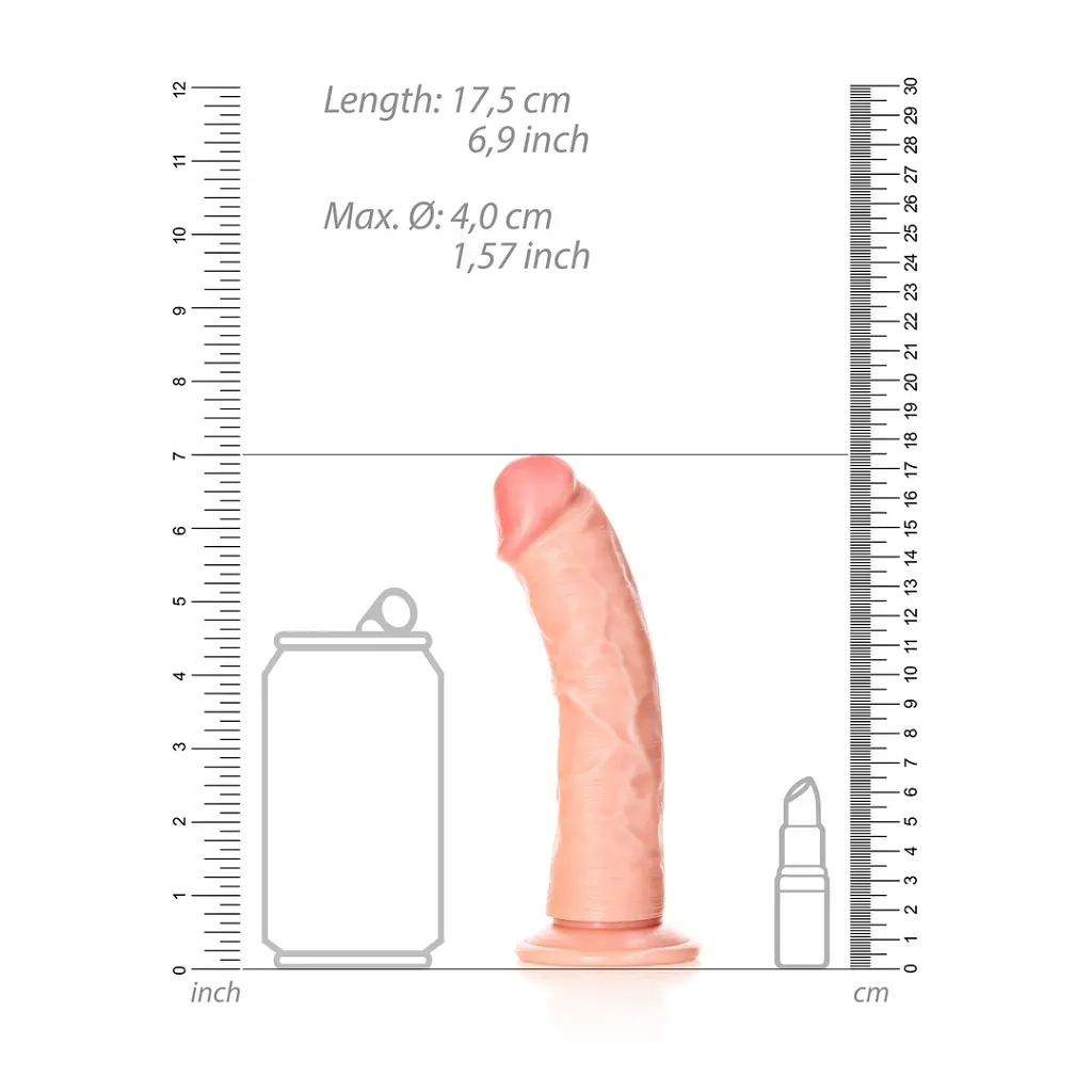 Фалоімітатор RealRock Curved Realistic Dildo 6" 15,5 см (тілесний) - фото 4