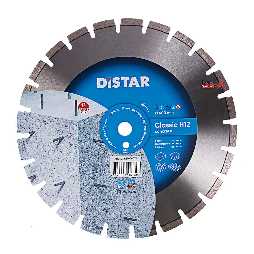 Алмазний диск по армобетону Distar Classic H12 1A1RSS 404х3.5х25.4-F4