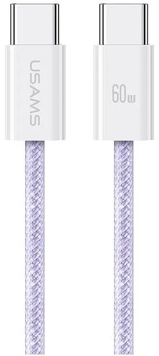 USB Кабель Usams U86 (US-SJ656) Type-C-Type-C PD 60W 5A 1.2m Фіолетовий - фото 2