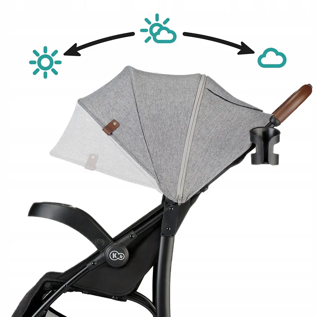 Прогулянкова коляска Kinderkraft Cruiser LX Grey - фото 5