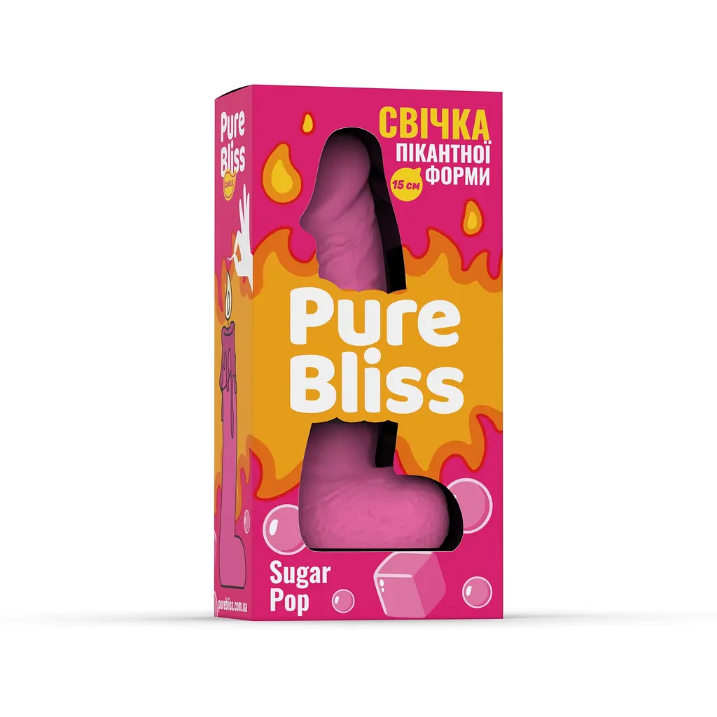 Свічка член Pure Bliss Sugar Pop Pink, 15 см - фото 6