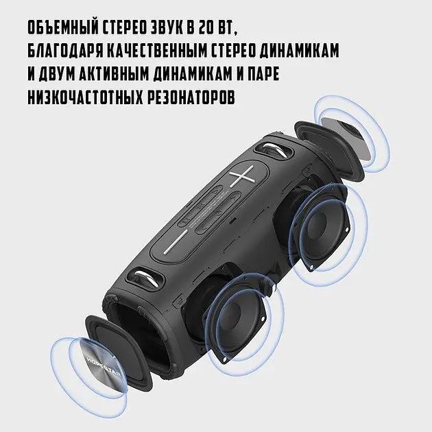 Колонка портативная Hopestar H50 черная - фото 3