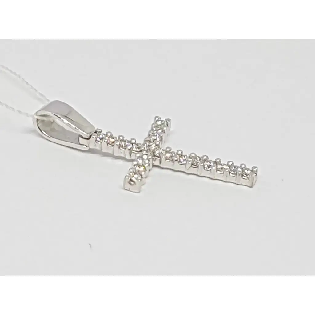 Золотий хрестик Кристал Плюс з діамантами. Артикул 320130 - фото 2