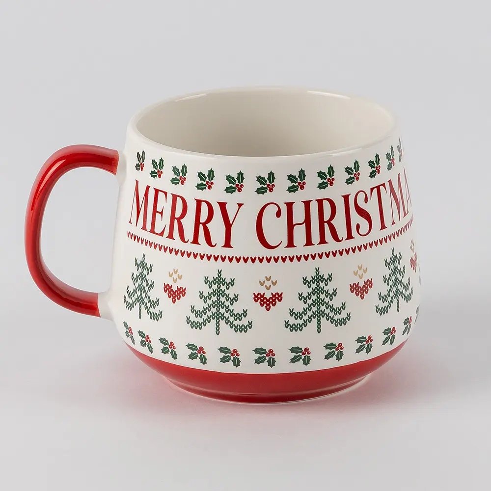 Чашка Elisey Merry Christmas біла з червоним 500 мл (6035-006)