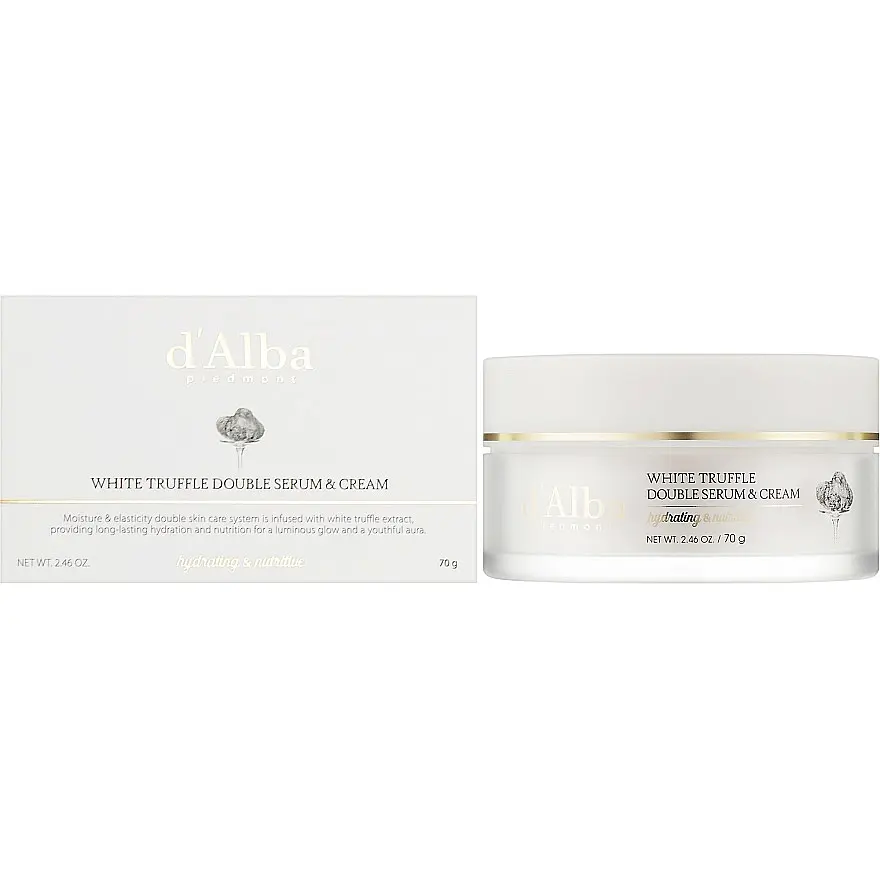Крем-сироватка для обличчя d'Alba White Truffle Double Serum & Cream антивіковий подвійний 70 г (DLB057) - фото 2