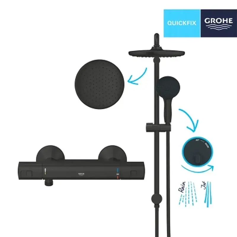 Душовий гарнітур Grohe QuickFix Start Black (UA303908T2) - фото 7