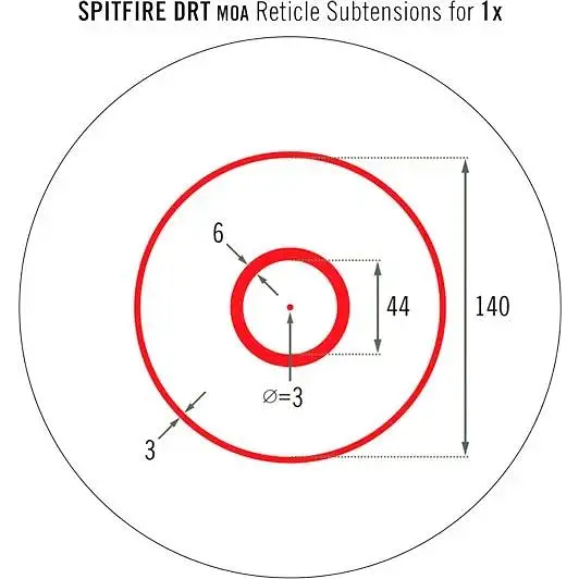 Прицел призматический Vortex Spitfire AR-1x сетка DRT с подсветкой - фото 4