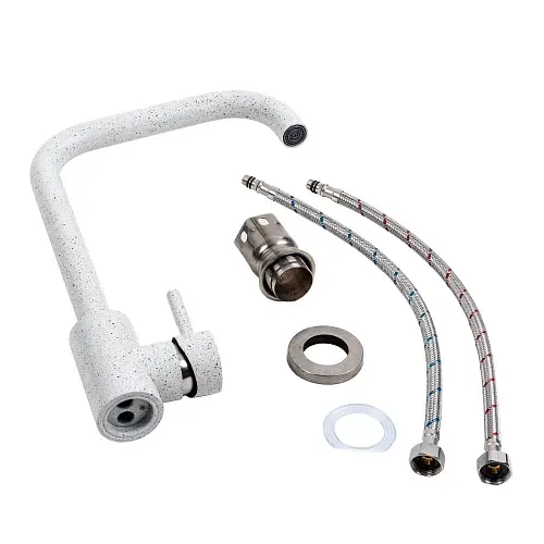 Змішувач кухонний Platinum NS02B (3008B-NA) поворотний одноважільний з нержавіючої сталі топаз (000040878) - фото 2