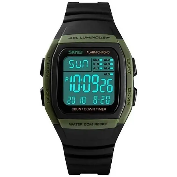 Наручний чоловічий годинник Skmei 1384 Army Green (12360) - фото 2