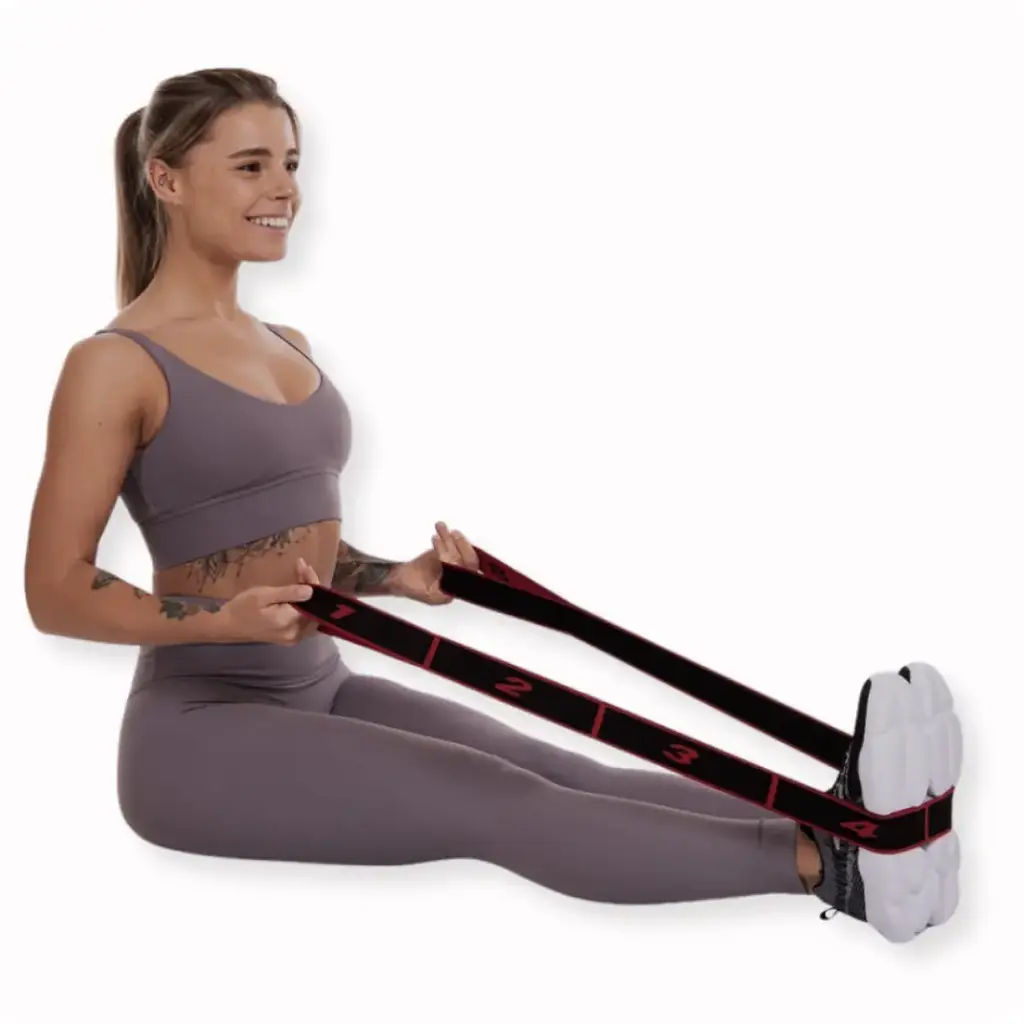 Резинка для фітнесу з петлями Gymtek Queenfit 86,5 х 4см чорно-червона - фото 8