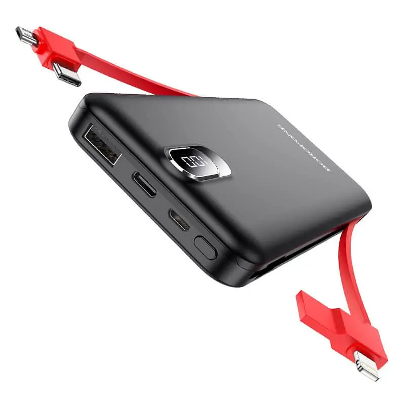 Внешний АКБ BOROFONE BJ2 Buena 10000 mAh с кабелями Lightning/Type-C/Micro - фото 3