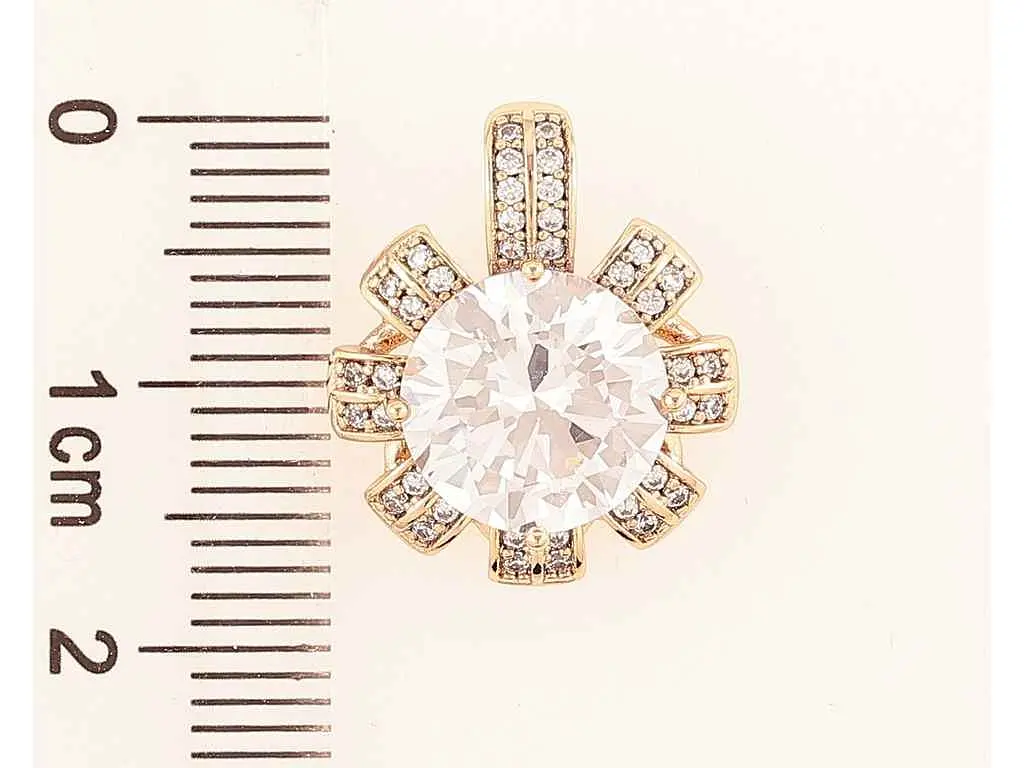 Кулон XUPING Позолота 18K «Квіточка з фіанітом та інкрустацією цирконієм» для ланцюжка до 5мм (262297) - фото 2