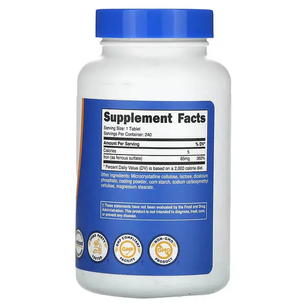 Железо Iron 65 mg 240 Tablets Nutricost vit0005974 - фото 2