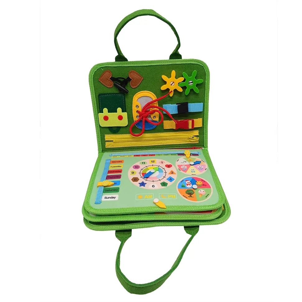 Детская развивающая сумочка-логика XX45284-2 тактильные, развивающие упражнения, из фетра - фото 3