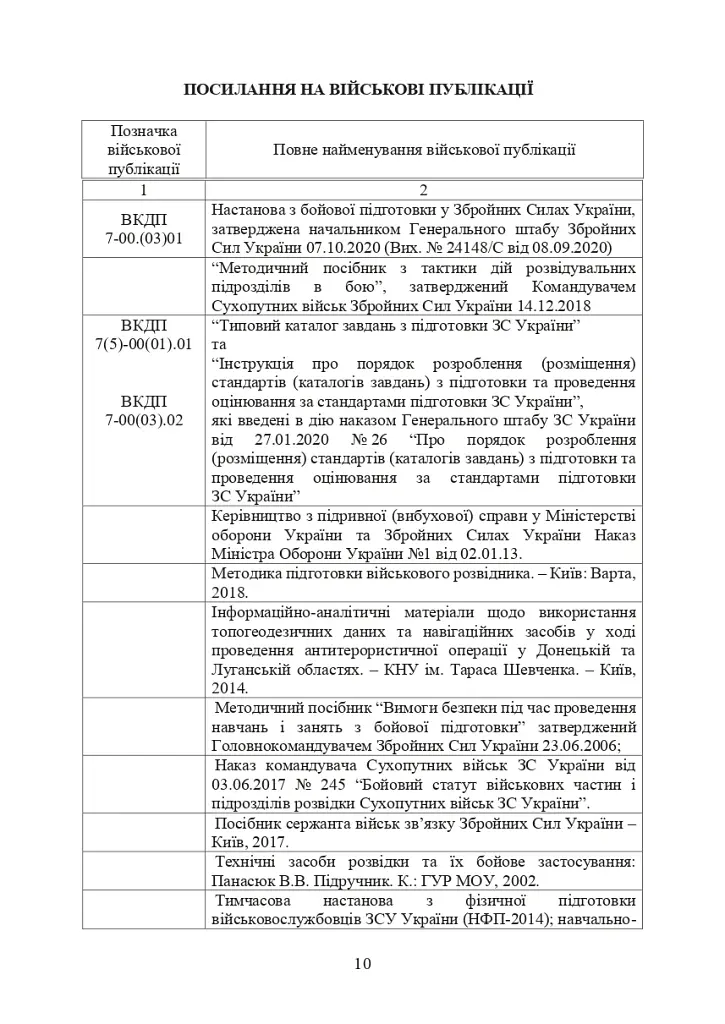 Програма фахової підготовки фахівців розвідки для частин військової розвідки та підрозділів розвідки механізованих, мотопіхотних, гірсько-штурмових, танкових військових частин (підрозділів) - фото 9