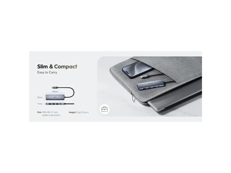 Док-станція CUDY 5-in-1 Grey (UH405) - фото 4