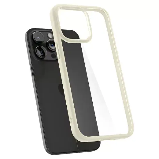 Прозрачный чехол Spigen Ultra Hybrid Mute Beige для iPhone 15 Pro (ACS06712) - фото 2
