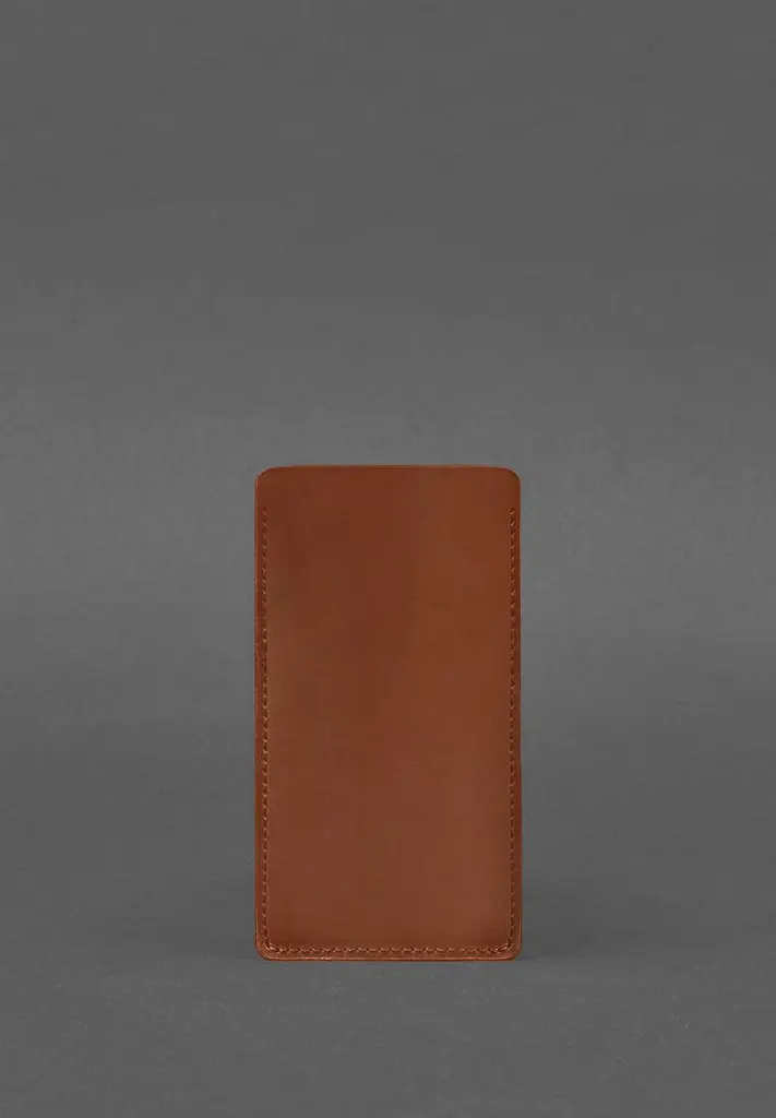 Кожаный чехол для iPhone 12 Светло-коричневый Crazy Horse - фото 3