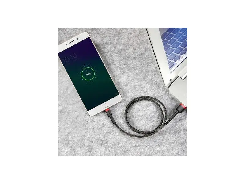 Кабель BASEUS Cafule Cable USB For Micro 2.4A 2M Red+Black (CAMKLF-C91) - фото 5