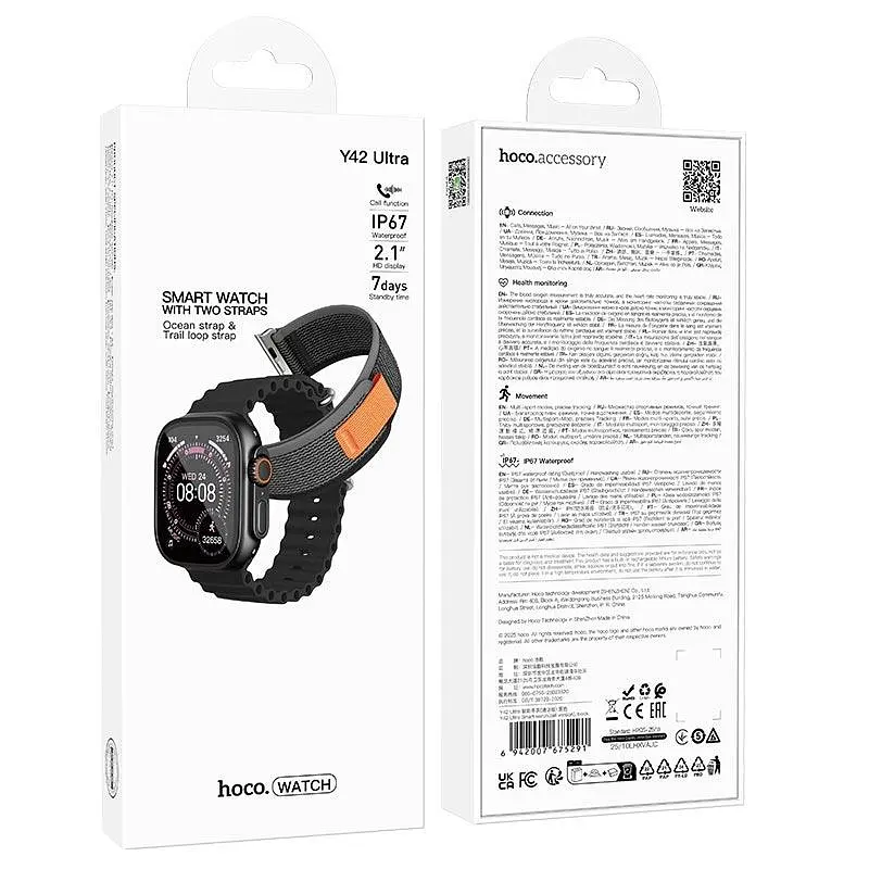 Смарт-часи Hoco Y42 Ultra | Дзвінки, 2.1″, відстеження, ЧСС, 3-5 днів, IP67, GPS, BT5.3 - фото 2
