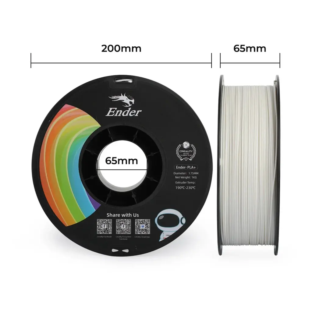 Пластик для 3D-принтера Creality PLA+ 1кг, 1.75мм, white (3301010305) - фото 7