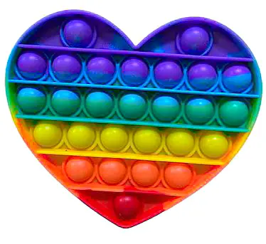 Сенсорна іграшка антистрес силіконова нескінченна пухирця поп іт UKC Pop It Fidget серце веселка - фото 2