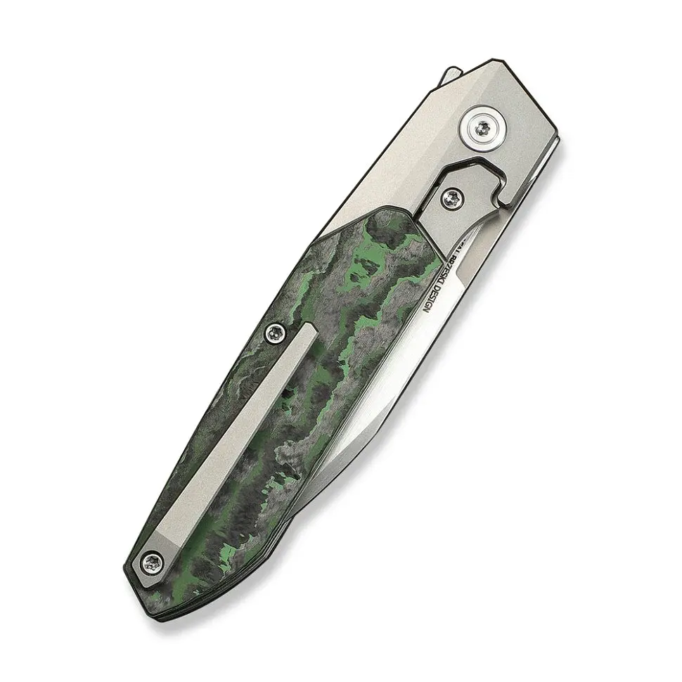 Складаний ніж Weknife Brr15 Bohler M390 титан карбон 82,5 мм зелений сірий - фото 5