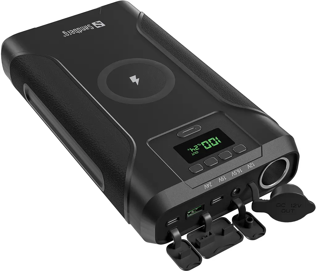 УМБ Sandberg 76800mAh Survivor DC91W PD100W,2xUSB-С+USB-A18W,Cigar Lighter120W,QI-15W,PowerThru - фото 2
