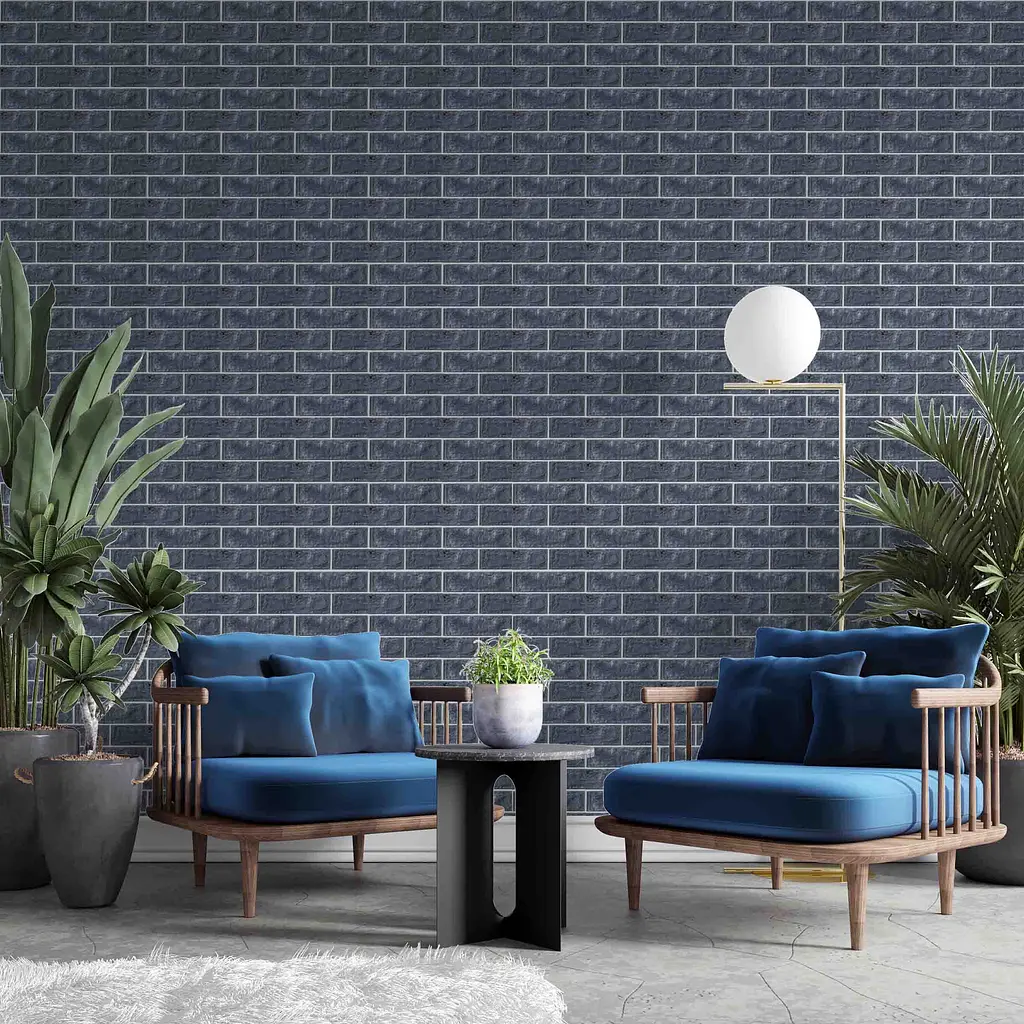 Самоклеюча декоративна 3D панель Loft Expert цегла контраст графіт 680x680x4 мм - фото 4