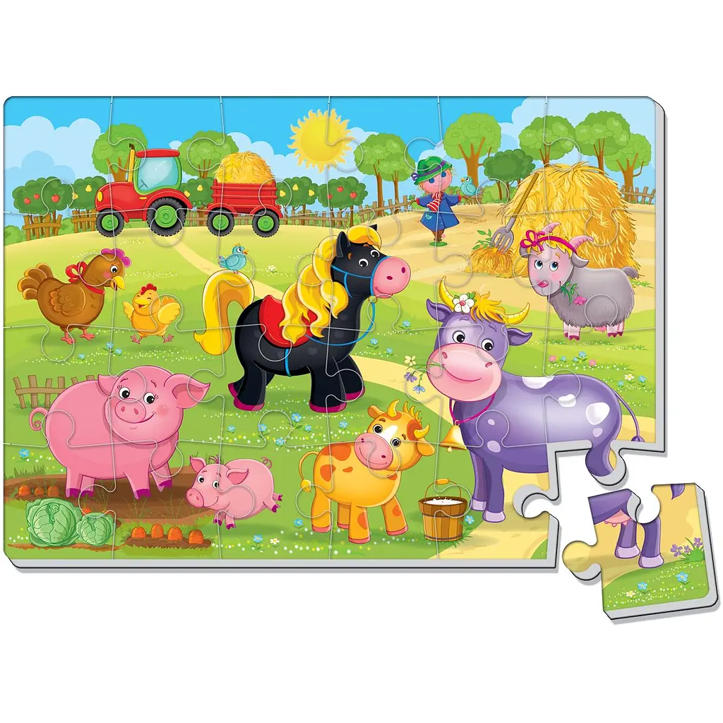 Мягкие пазлы Vladi Toys Малюк зможе А4 Ферма 24 элементов (VT1102-18) - фото 2