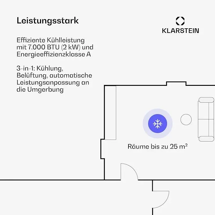 Кондиционер мобильный Klarstein Breeze Box 7K Smart PAC (10046093) - фото 3