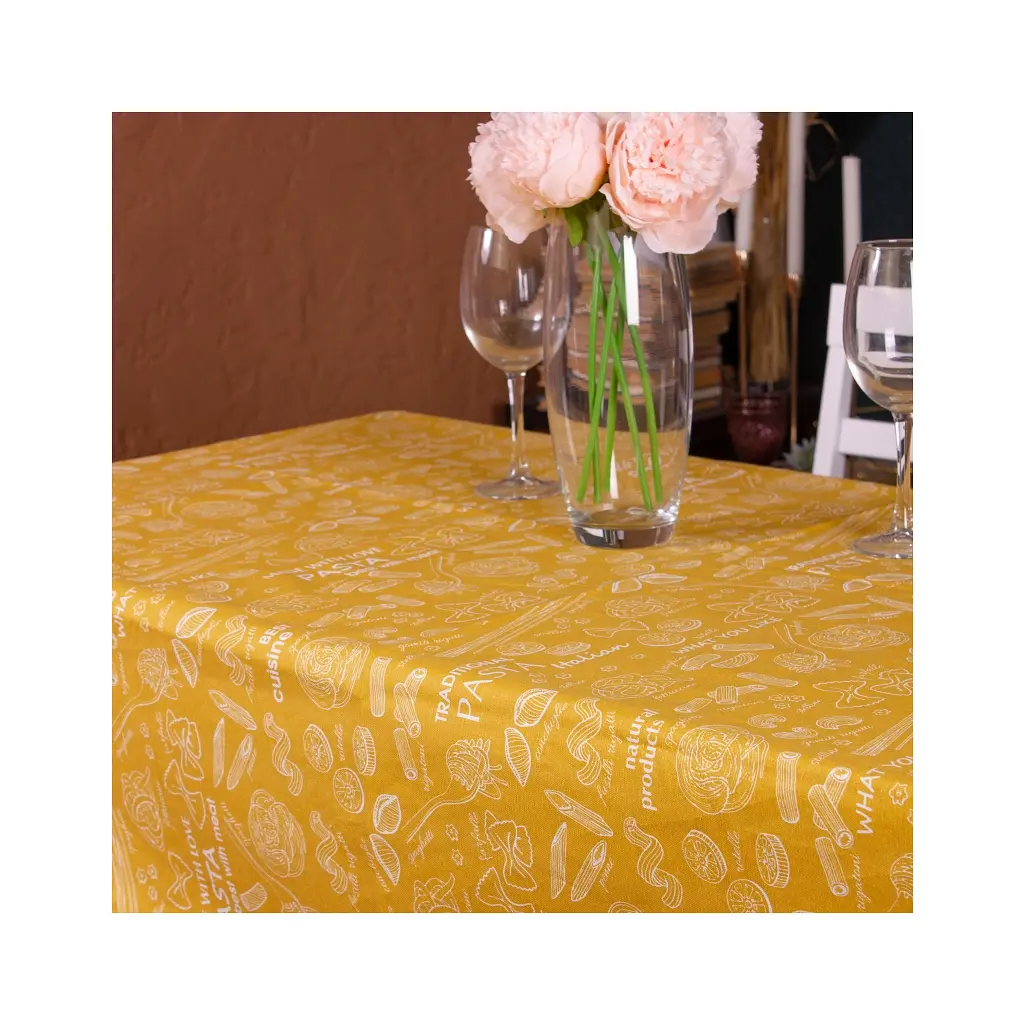 Скатертина MirSon Рогожа №201 Yellow Paste 130x180 см (2200006737704) - фото 3