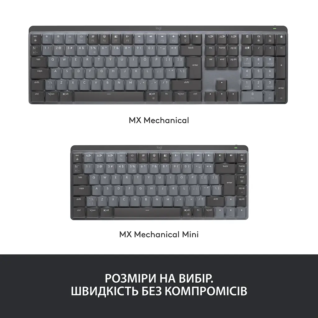Клавіатура Logitech MX Mechanical Mini Minimalist UA Graphite (920-010780) - фото 11