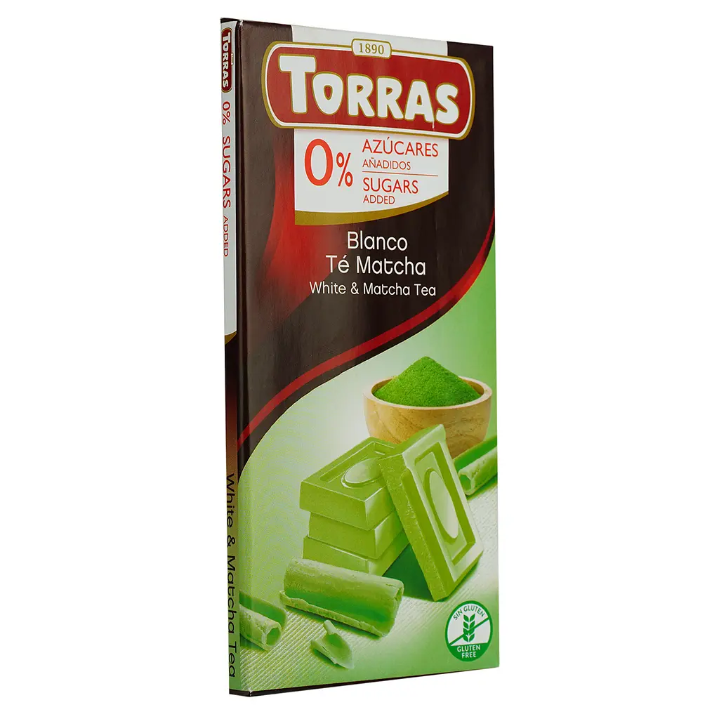 Уцінка. Шоколад білий Torras з чаєм матча без цукру 75 г  - фото 2