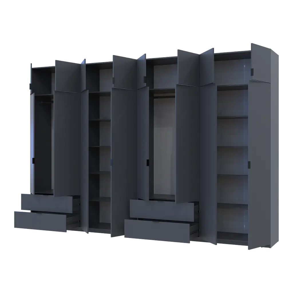 Шафа для одягу Doros Лукас Графіт 4+4 ДСП 360х50х240 (42005145) - фото 2