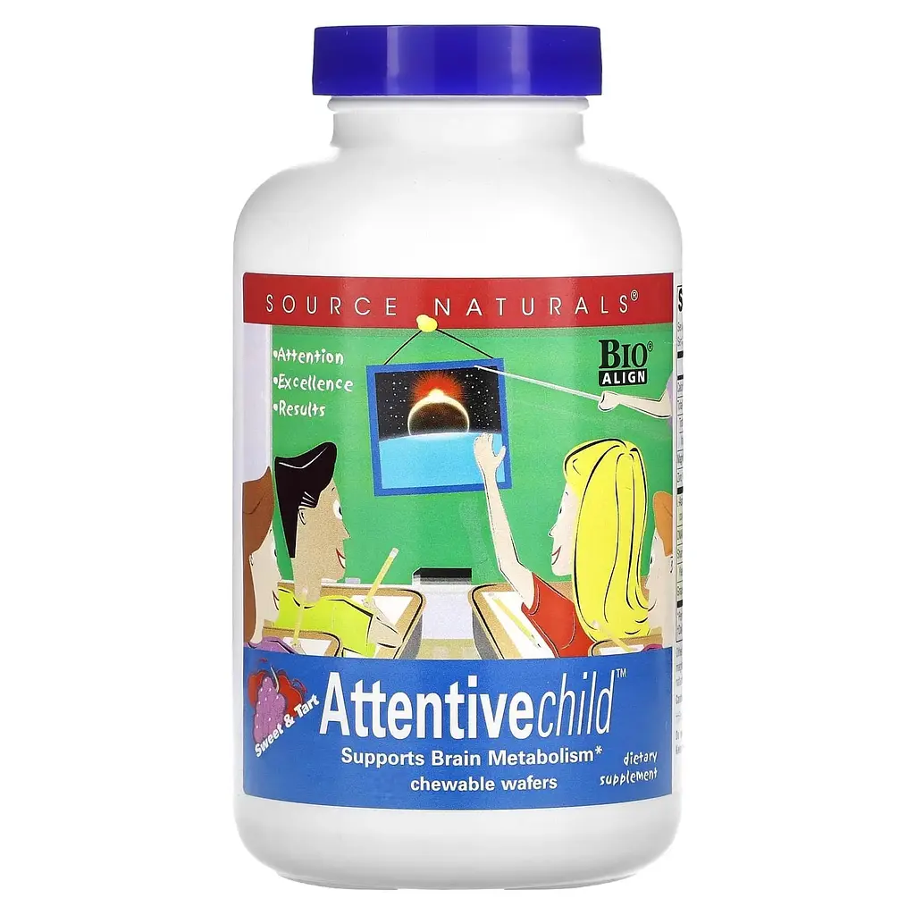 Уважна дитина, Attentive Child, смак солодкий, 120 жувальних таблеток Source Naturals vit0002830
