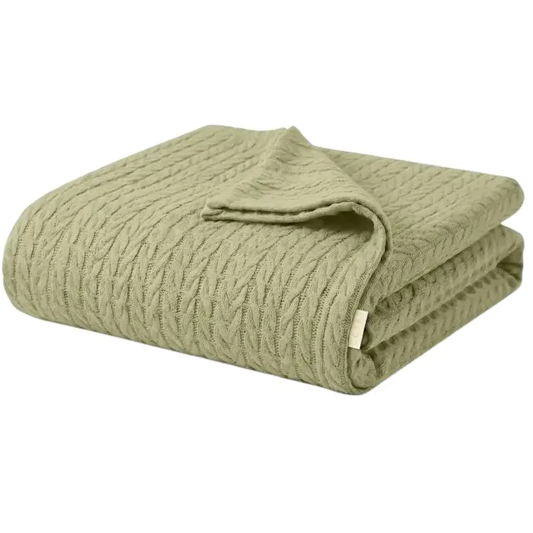Плед покривало Cosas Olive Knitted Braid 240х260 см косичка (Blanket_76Olive_KnittedBraid_240x260)
