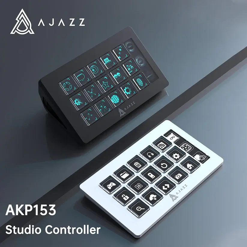 Стрім-консоль AJAZZ AKP153 / 15 клавіш / TFT-дисплей / Підтримка OBS та макросів / White - фото 6