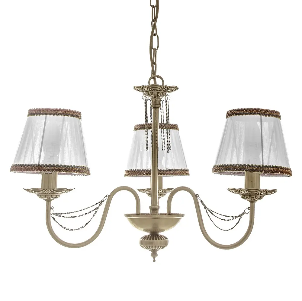 Люстра подвесная Brille с абажуром классическая E14 40W BZ (BKL-662S/3) - фото 4