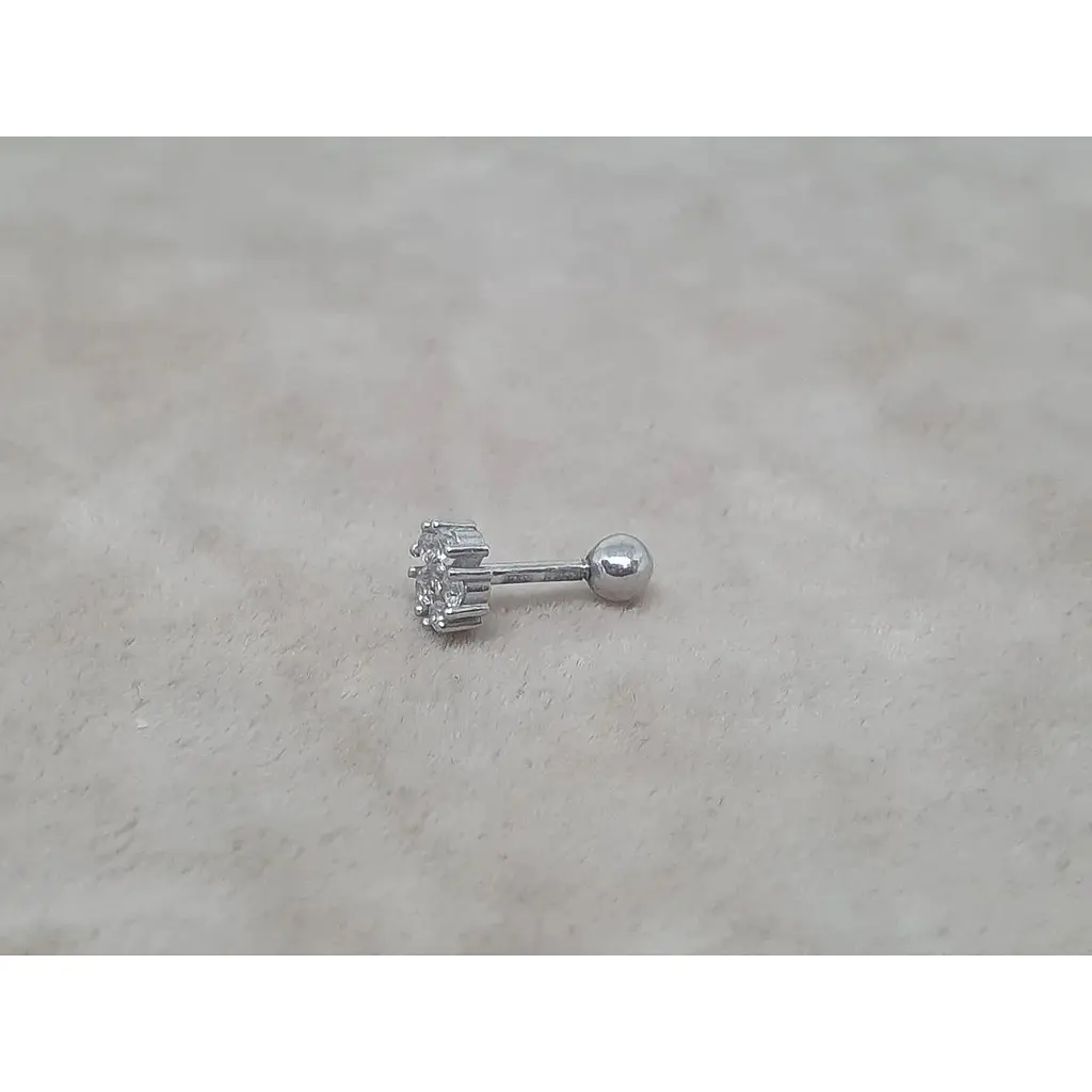 Серебряная серьга для пирсинга хеликса Ирий с фианитами. 40108ШТ - фото 2