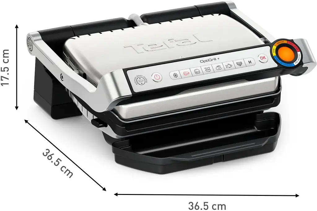 Гриль Tefal притискний OptiGrill + 2000Вт знімні пластини алюміній метал (GC717D10) - фото 3