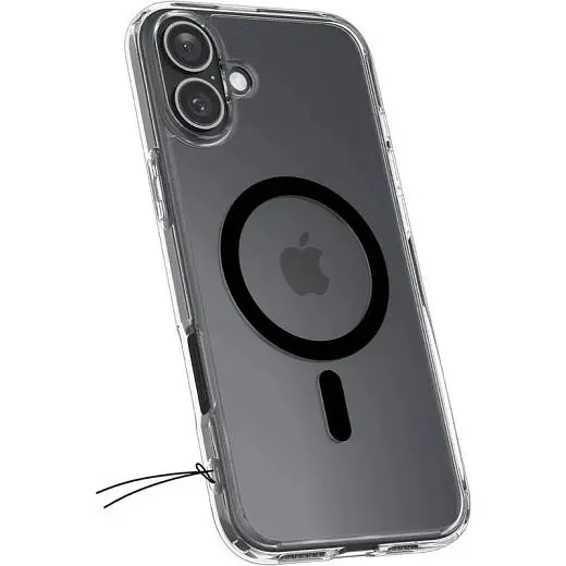 Прозрачный чехол Spigen Ultra Hybrid MagSafe Black для iPhone 16 (ACS08206) - фото 2