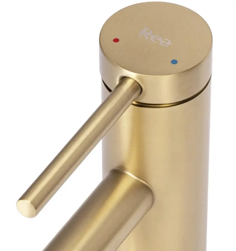 Змішувач для умивальника Rea Foss gold brushed низький (REA-B5316) - фото 5